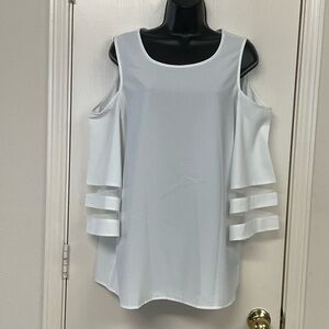 Elegant White Cold Shoulder Top
